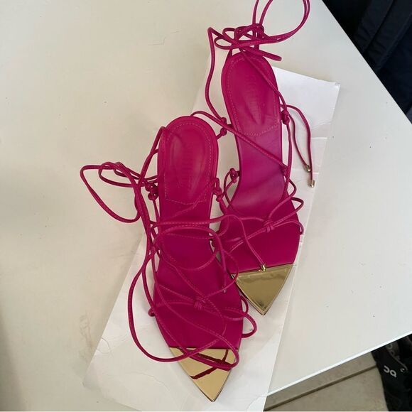 SCHUTZ Hana Leather Sandal Pink - Picture 6 of 9